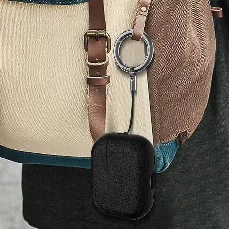 Leather Texture Case for Apple Airpods 1 2 3 4 Pro Air Pods Wrieless Bluetooth Earphone Protective Cover Anti-Lost Headphone Bag