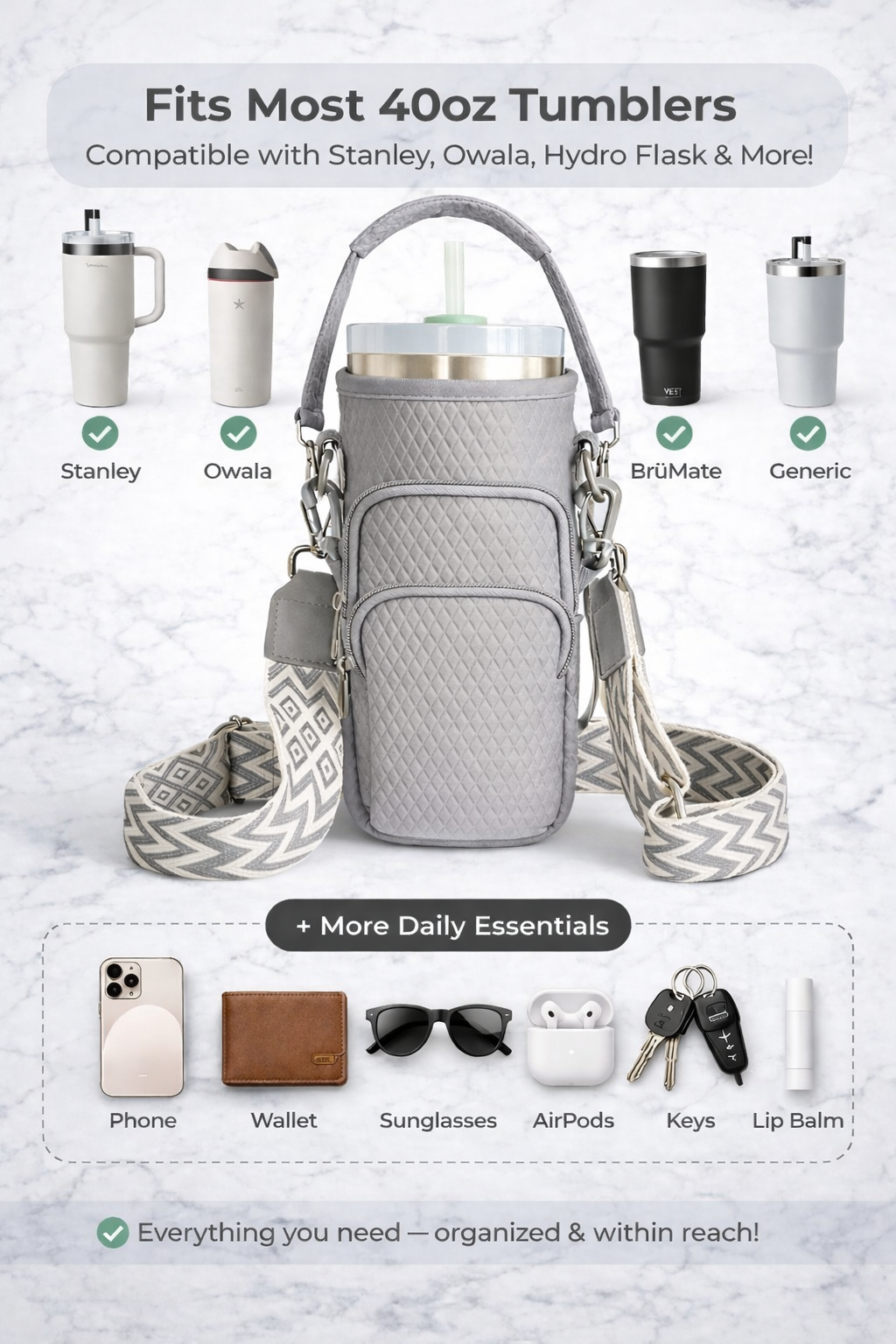 Sac de transport pour bouteille d'eau DrinkDuo 40oz
