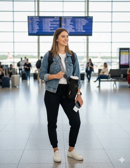 DrinkDuo Universal 40oz Water Bottle Carrier Bag - 3D Embossed Neoprene Insulated Sleeve with Phone Pocket, Adjustable Crossbody Shoulder Strap & Hand Strap - Fits Hydro Flask, Stanley & More